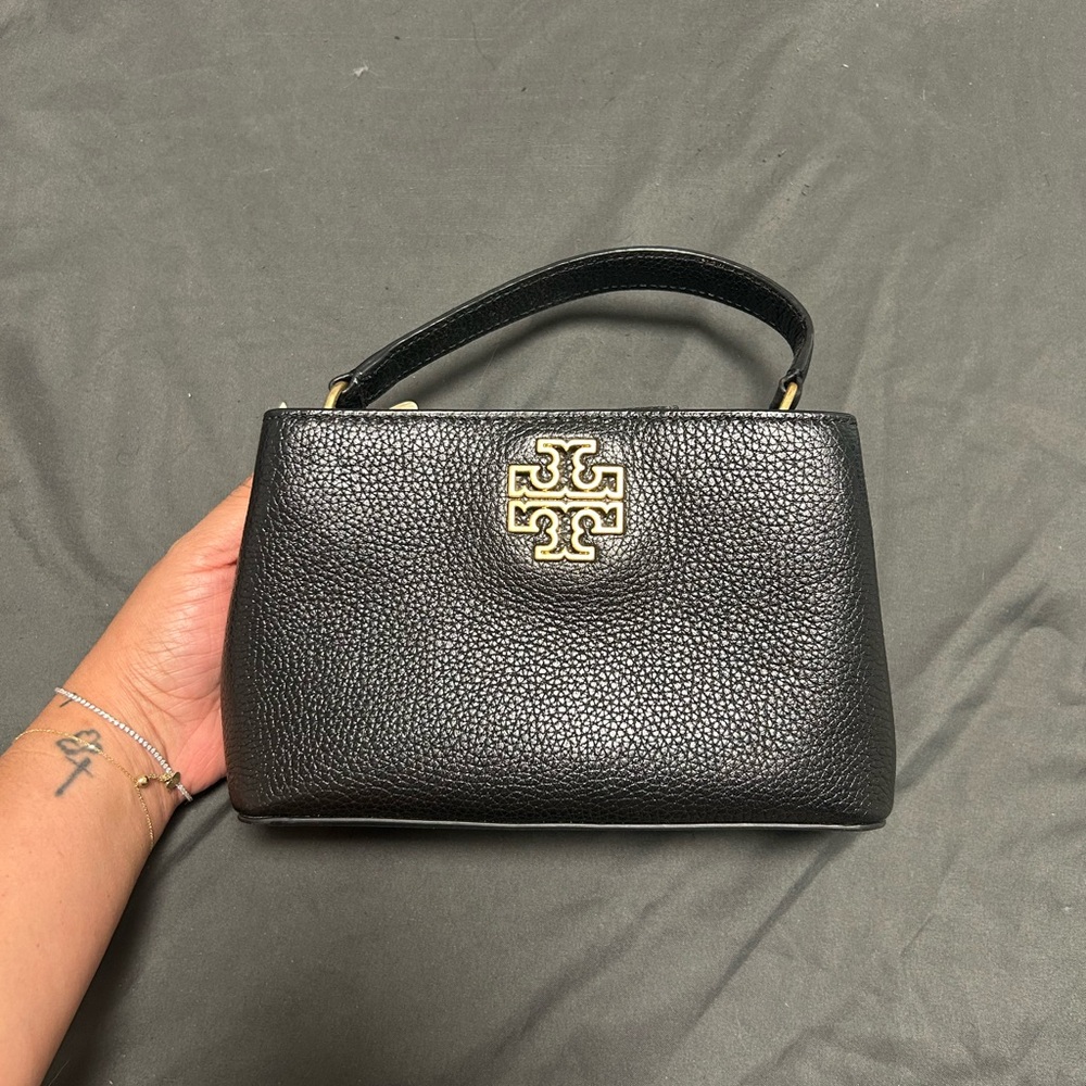 Tory Burch Black Mini Bag with Gold Logo